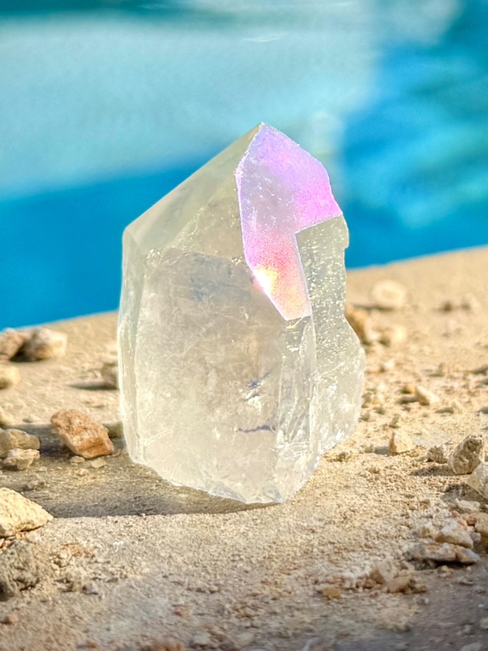 Brazilian Angel Aura Varied Geometric Tower/Shimmer Crystal Point